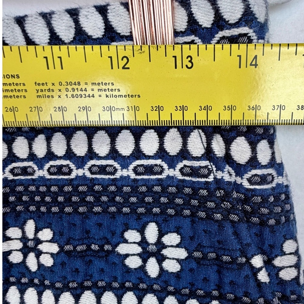 J.Crew Blue White Woven Jacquard Floral Mini Skirt Preppy Coastal Womens 2 - Picture 5 of 7